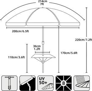 Vente en gros de haute qualité Bohème <span class=keywords><strong>Bali</strong></span> Portable extérieur Protection UV Parasol de plage Parapluies de plage en polyester avec plateau de table - Product Image 6