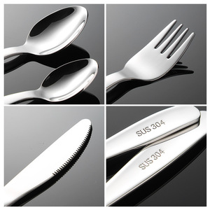 Aien 304 Stainless Steel <strong>Childrens</strong> Knife Fork Spoon Western-Style <strong>Cutlery</strong> <strong>Set</strong> Modern Minimalist Design Mirror Finish <strong>Set</strong> - Product Image 4