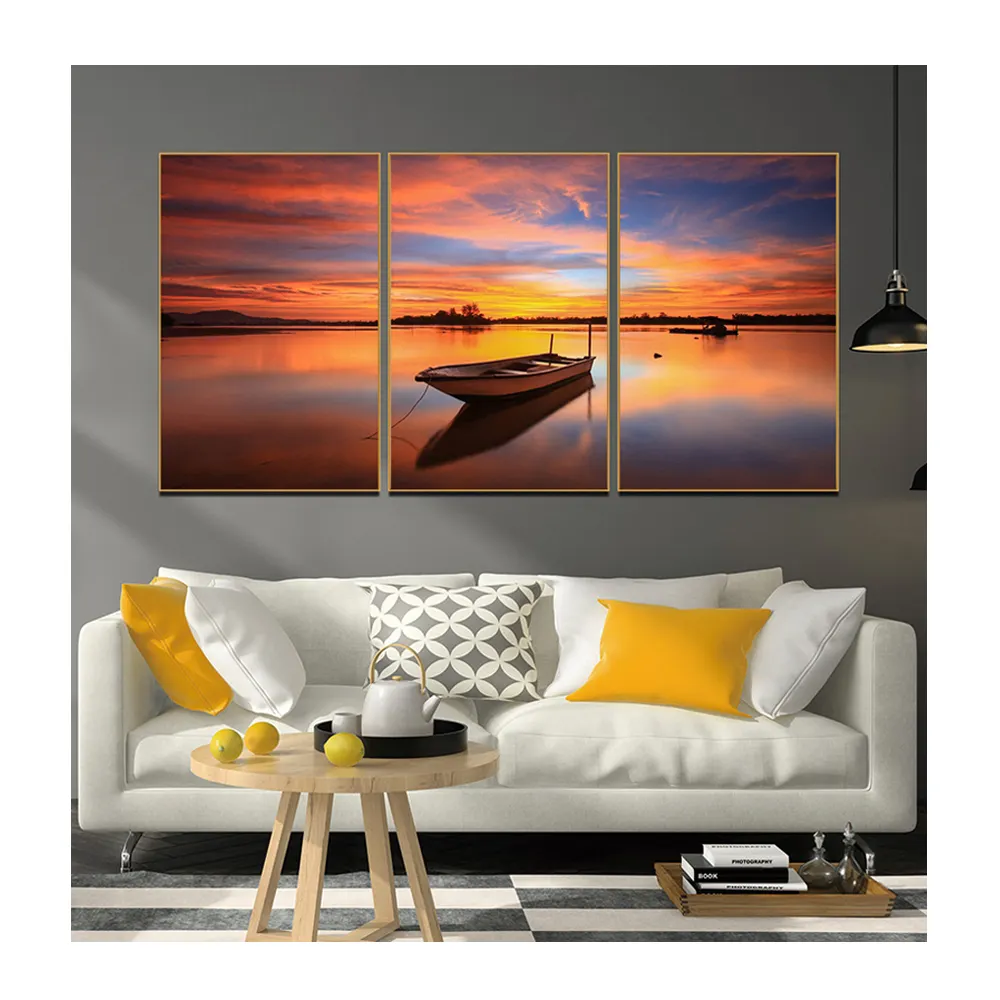 Best Price High Quality Seascape Sunset Luxury Home Decoration Painting Wall Art Framed Canvas Painting for Wall Decor