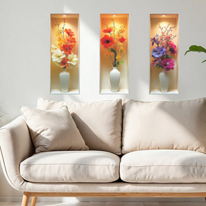 <span class=keywords><strong>Adesivi</strong></span> <span class=keywords><strong>per</strong></span> Vasi di Fiori Autoadesivi 3 Pezzi, Decorazione Murale Floreale 3D in Vinile <span class=keywords><strong>per</strong></span> Camera da Letto e Soggiorno - Product Image 2