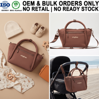 Sac à langer mini en néoprène OEM personnalisé, imperméable, pour poussette, sac à couches suspendu, sac de transport portable pour bébé