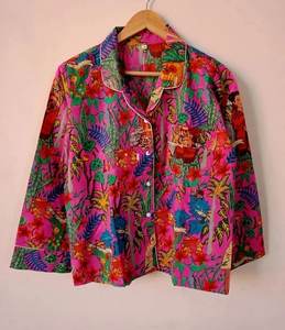 Women's Long Sleeve Floral <b>Printed</b> Full Length Nightgowns Turn-Down Collar Casual Sleepwear Summer 100% Cotton Knitted - Product Image 3