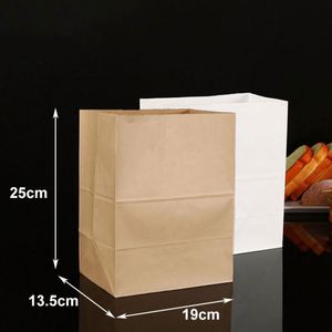 Sacs à pain classiques en papier kraft brun, personnalisés, bon marché, de qualité alimentaire, résistants à la graisse, écologiques, biodégradables, avec poignées, pour boulangerie, vente en gros - Product Image 2