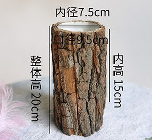 DIY Wood <b>Succulent</b> Vase Flower Bucket Bark <b>Pot</b> Floor Planter for Christmas Tree Home Garden Decoration - Product Image 5