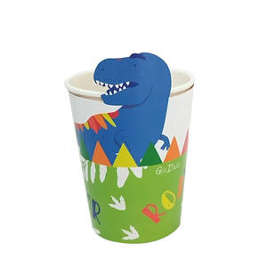 Diseño único, 8 Uds., vasos de papel de dinosaurio, 9 OZ, vasos de bebida desechables de cumpleaños para niños, fiesta temática de dinosaurio, fiesta de bienvenida al bebé - Product Image 1