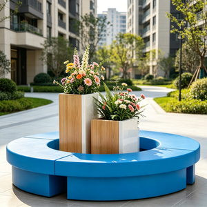 Durable Integrated <b>Planter</b> Chair Artistic Public Seating for Cinema Exterior Rest Space - Product Image 2