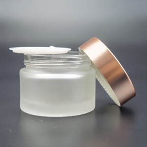 Contenants de crème cosmétique pour le visage de luxe personnalisés, 10g, 20g, 2oz, 30 ml, 50g, 2 oz, pots en verre givré vides avec couvercles - Product Image 6