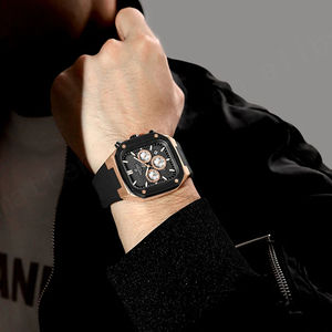 NAVIFORCE 8037 Nouvelle montre-bracelet carrée chronographe en silicone étanche sportive lumineuse pour homme, montres à quartz pour homme - Product Image 4
