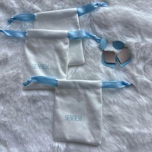 High Quality Customized Velvet Jewelry Bags Recyclable Velvet <b>Drawstring</b> <b>Pouch</b> with Silk Ribbon - Product Image 2