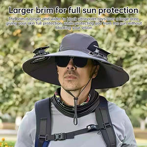 Sombreros de Pescador con Ventilador Solar y Protección Solar para Hombre, Personalizados, para Exteriores, Ideales para Camping y Pesca, Venta al Por Mayor para el Verano - Product Image 3