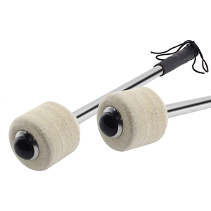 Mazos De <span class=keywords><strong>bombo</strong></span> con cabeza de fieltro de 12 pulgadas con mango de acero inoxidable, baquetas de percusión para instrumentos musicales - Product Image 3