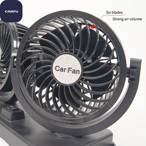 CARFU Double <b>Head</b> Adjustable Usb Degree Rotating Usb Dc12v/24v Car Cooling <b>Fan</b> - Product Image 5