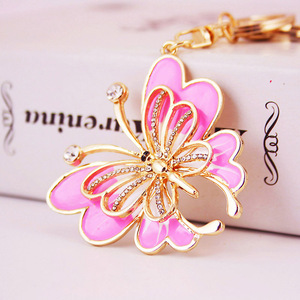 Butterfly Rhinestone Keychain Fashion Alloy Pendant Women Luxury Crystal Key Chain Accessories Bag Decoration Jewelry Gifts