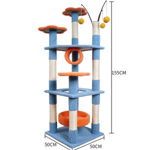 Arbre à chat multi-niveaux en peluche avec nid capsule spatiale et griffoir pour chats d'intérieur - Product Image 3
