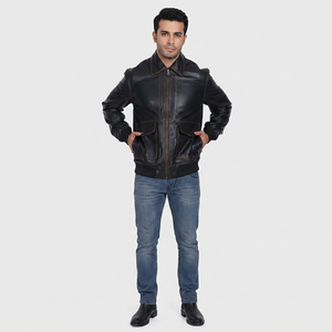 Chaqueta de Cuero para Hombre, Diseño al por Mayor, Precio con Descuento del Fabricante de Pakistán, Chaqueta de Cuero de Motociclista para Hombre de la Mejor Calidad - Product Image 1
