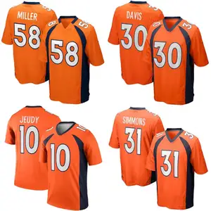 เสื้อเจอร์ซีย์นักฟุตบอลอเมริกัน,เสื้อขายส่ง Denver City S Orange #58 Von 31 10