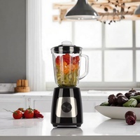 1,5L Glazen Blender met RVS-mes, 1000W, 4-snelheidsmotor voor huishoudelijk & hotelgebruik, geschikt voor vlees/fruit.