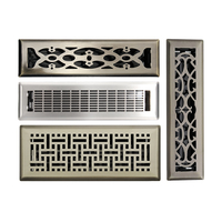Évent de sol en métal moderne 4 \ "x 12 \" sortie d'air CVC amovible encastrable registre ABS et acier inoxydable matériel