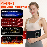 Appareil de thérapie par vibrations pulsées rechargeable OEM ODM avec coussin LED infrarouge 660nm 850nm, ceinture de thérapie par lumière rouge 3 en 1 avec puce 105