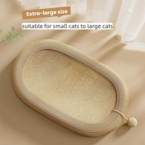 Grand <span class=keywords><strong>lit</strong></span> grattoir pour chat en sisal, forme ovale, canapé-<span class=keywords><strong>lit</strong></span> pour chat, nid respirant et rafraîchissant avec balle jouet pour chats d'intérieur - Product Image 3