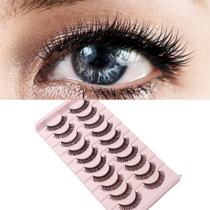 Pestañas Postizas, 10 Pares, Voluminosas, Esponjosas, Naturales, en Tira, Paquete de Pestañas de Aspecto Natural, Pestañas de Pelo Sintético - Product Image 1