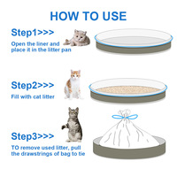 Kantong Kotoran Kucing Biodegradable, Dapat Digunakan Kembali, Portabel, Tebal, Tahan Lama, Tugas Berat, Tali Serut, Sekali Pakai, 10 Pcs untuk Toilet Kucing
