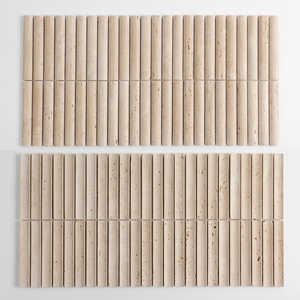 بلاط فسيفساء حجري طبيعي ثلاثي الأبعاد من الترافرتين بتصميم خشبي مموج من ساميستون، ألواح مرنة للجدران بتصميم جرافيكي للفنادق - Product Image 3