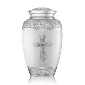 Urna Funeraria Blanca con Diseño de Atardecer en la Montaña, Recipiente para Cenizas de Adultos, Urna Conmemorativa para Cenizas Humanas - Product Image 5