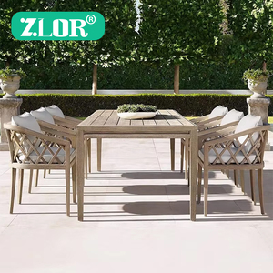 Teak Modern Outdoor Dining Set <b>Table</b> Chairs for Hotel & Villa Use Luxury Patio Furniture ZL-T6049 Teak Outdoor Furniture Set ZL- - Product Image 1