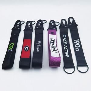 Llaveros personalizados para exteriores con mosquetón resistente, cordón de poliéster tejido y cinta de poliéster cosida para muñeca - Product Image 5