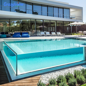 Bể bơi ngoài trời bằng acrylic trong suốt, chất liệu sợi thủy tinh, dày 20-300mm, di động, đặt trên mặt đất, bán buôn - Product Image 1