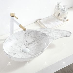 Lavabo de porcelana con forma especial de mesa, lavabo de Arte de buena calidad, lavabo para el Hogar, baño, WC, lavabo hecho a mano de cerámica para la venta - Product Image 4