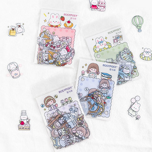 Autocollants kawaii fille, étiquette transparente en verre, personnalisé en plastique, dessin animé, pour journal planificateur, 40 pièces, offre spéciale - Product Image 5