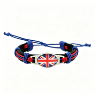 Bracelet personnalisé avec le drapeau de l'Ukraine, bracelet tressé à la main réglable pour les rencontres sportives, souvenir et cadeau d'équipe