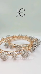 Bracelet en diamant synthétique de laboratoire en or Bracelet en diamant synthétique léger en or blanc Bracelet en diamant synthétique élégant et élégant - Product Image 4