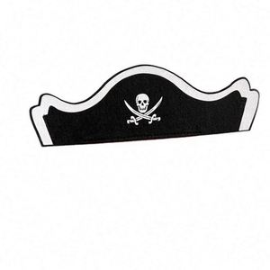 Sombrero de Capitán Pirata de Fieltro, Parche de Ojo Pirata para Disfraces de Fiesta Pirata, Máscara de Ojo Clásica para Niños - Product Image 2