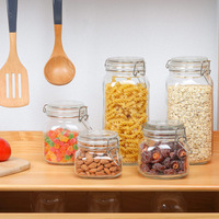 Frascos de Vidrio Herméticos con Tapas de Cierre, Recipientes de Vidrio Transparente para Encurtir, Conservar, Fermentar y Preservar Alimentos