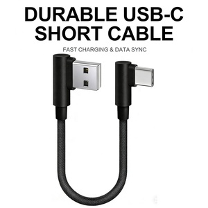 Câble USB vers Type C en forme de L à 90 degrés, <span class=keywords><strong>court</strong></span>, 30 cm, 3A, charge rapide, mini USB C portable pour téléphone portable, tablette - Product Image 1