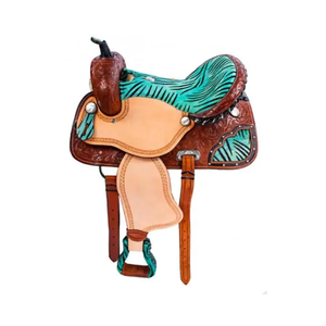 Selles de cheval en cuir occidental et anglais fabriquées en Inde avec tapis de selle multi-conçu et disponible en taille à vendre - Product Image 1