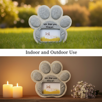 Pierre commémorative pour animaux de compagnie, cadre photo empreinte de patte, plaque de marquage funéraire en résine pour jardin, ornement souvenir personnalisé pour chien et chat