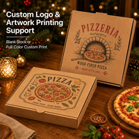 Boîtes à pizza en kraft de qualité alimentaire 9/10/12 pouces, boîtes de livraison à emporter en carton ondulé, boîte d'emballage à pizza jetable avec logo personnalisé