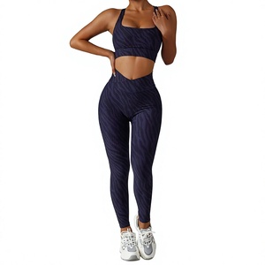 Seamless Light Blue Yoga Set High Waist <b>Leggings</b> <b>Crop</b> Top Convertible Straps 2 Piece Solid Color Full Length Water Front - Product Image 5