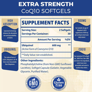 Rainwood Supply OEM 600mg Liposomale CoQ10 Ubiquinol Softgel Capsules - Product Image 2