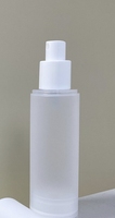 Flacon pompe sans air en PP blanc dépoli à épaule plate, 80ml, 100ml, 120ml, avec logo personnalisé, vide, en plastique, pour lotion – En stock