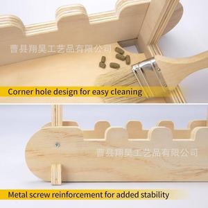 Plataforma de madera para mascotas, accesorio de juguete colgante de madera maciza a prueba de mordeduras para hámster, forma rectangular Xh728 - Product Image 3