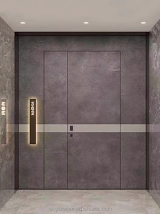 Moderno Acero inoxidable reforzado <span class=keywords><strong>Exterior</strong></span> Metal Otros Fancy Safety Puertas DE SEGURIDAD <span class=keywords><strong>Precio</strong></span> barato con cerradura inteligente <span class=keywords><strong>Puerta</strong></span> invisible - Product Image 4