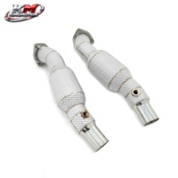KM SS304 Downpipe Sport à Haut Débit pour Ferrari F430 4.3L V8 360 Modena Spider 3.6L V8 200 Cell avec Bouclier Thermique