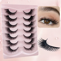 Cils entiers en faux vison naturels réutilisables, sans cruauté, multicouches 3D, effet œil de chat, œil de renard, populaires, 5/7 paires