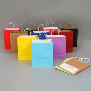 Sacs en papier kraft brun de différentes tailles pour restaurants, emballages portables pour poulet frit et salades pour enfants, avec poignée, 21*11*27, sacs en papier naturel - Product Image 3