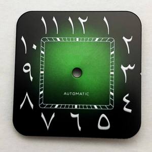 New square 27mm black mechanical watch strap with NH35 movement, water-resistant, made of <b>plastic</b> material, with <b>modified</b> dial a - Product Image 2